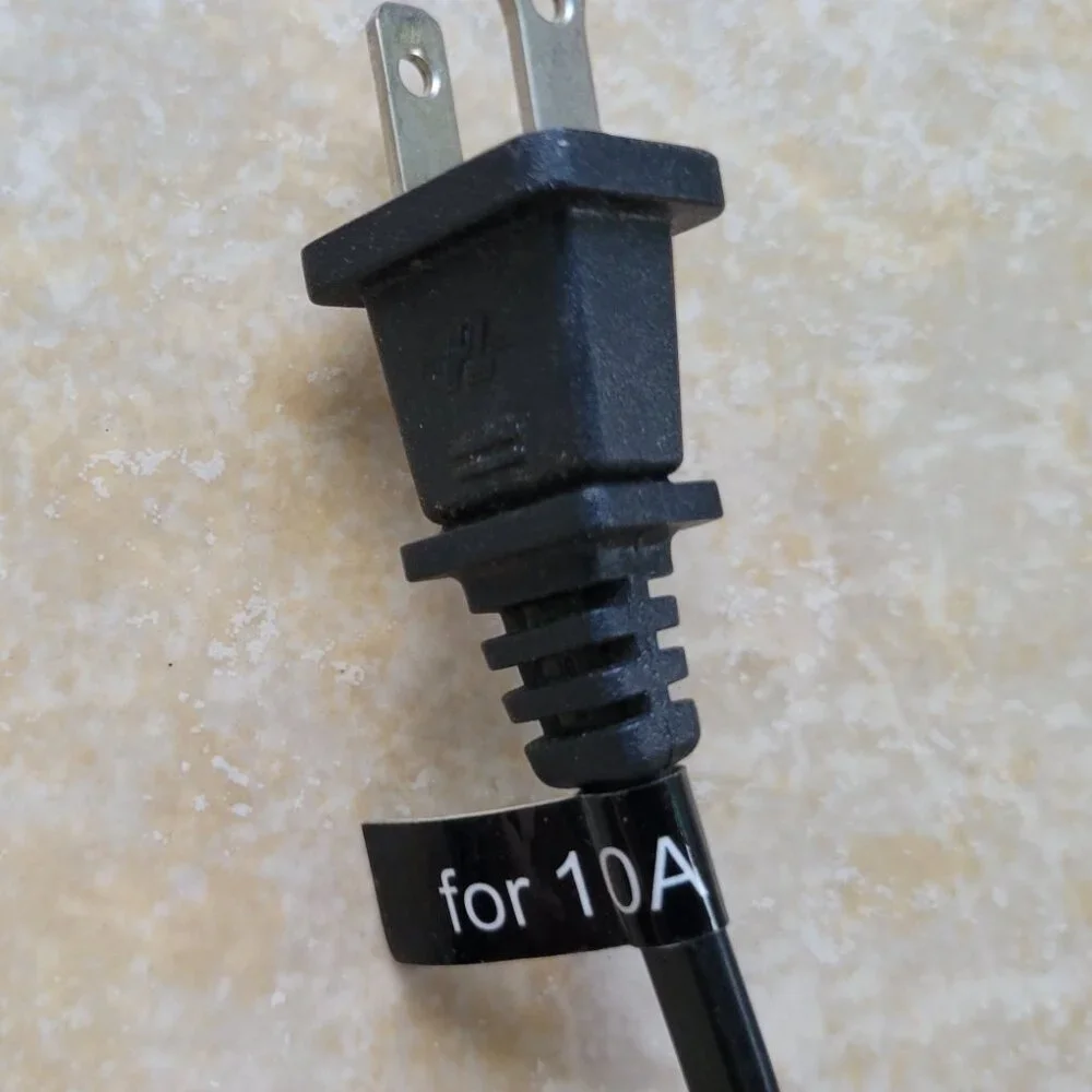 2-Prong AC Power Supply Cord Cable Adapter